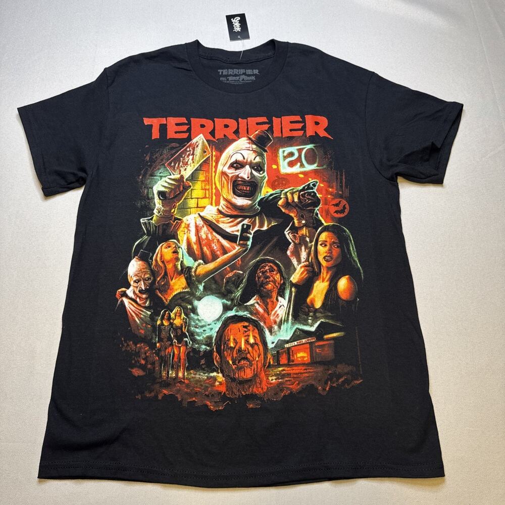 Terror Threads Terrifier T-Shirt Size M Black Art the Clown Horror Movie #0084